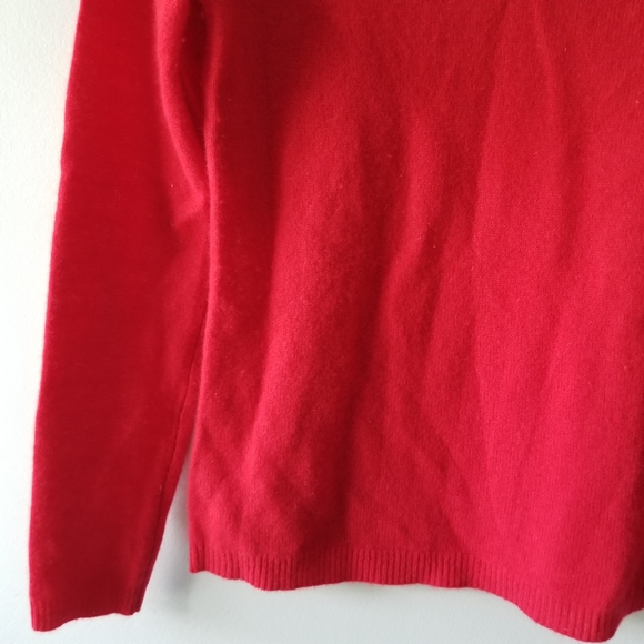 Tahari Pure Luxe 100% Cashmere Red Sweaterh - Picture 2 of 5